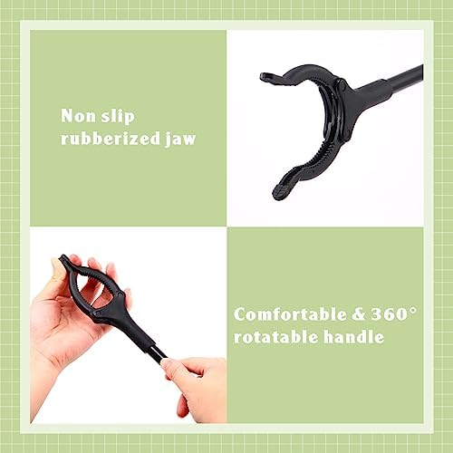 Norme 20 Pcs Grabber Reacher Tool Bulk, 31.5 Long Handle Grabber Trash Picker for Elderly, Lightweight Handy Aid Nonslip Claw Grabber Tool for Arm Extension 360 Rotating Pickup Stick