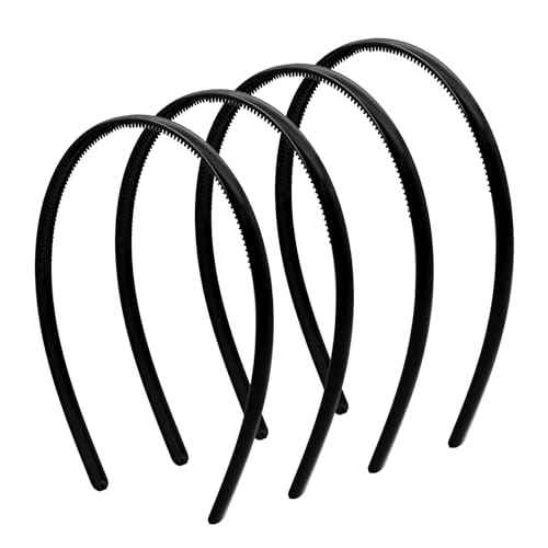 Plastic Thin Skinny Headbands - Headbands for Women - Plain Headband for Girls DIY - Hair Bands Teeth Comb Headband Halloween Comb - Black