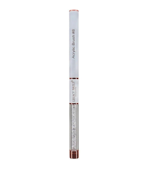 Legacy Nails Professional Acrylic Nail Brush #8 - WHITE - Perfect For Sculpting Acrylic Nail Extensions Flexible bristles Light weight
