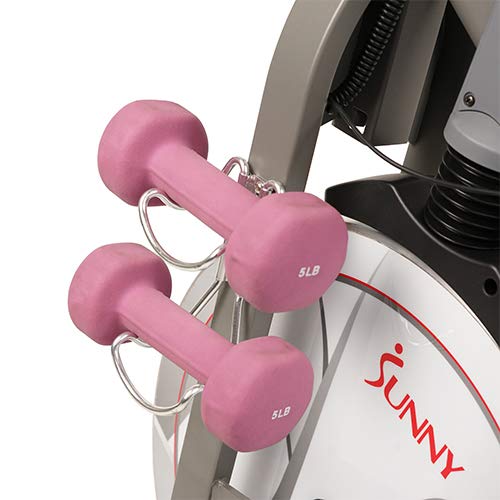 Sunny Health & Fitness Synergy Exercise Bike with 30LB Flywheel, Silent Belt Drive & Magnetic Resistance, Indoor Bicycle with 275 LB User Weight Capacity, Tablet Mount, Adjustable Seats – SF-B1879