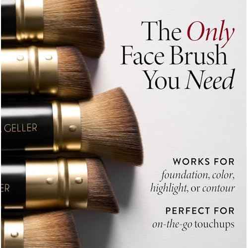 LAURA GELLER NEW YORK Retractable Black Kabuki Brush for Liquid, Cream and Powder Face Makeup With Aluminum Handle