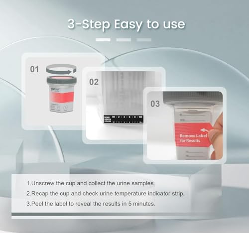[5 Pack] Multidrug Test Cup Kit: 12 Panel Urine Test Cup Rapid Test at Home -The Largest DOA Cup