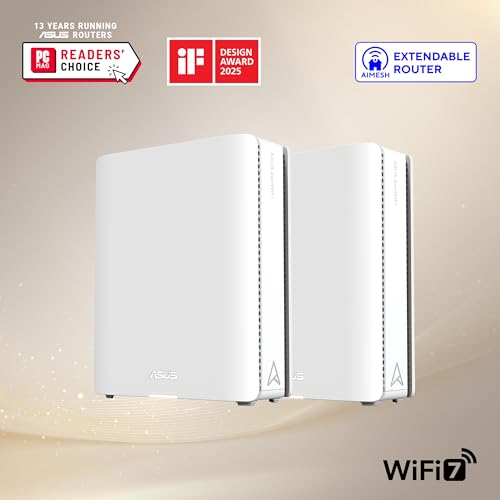 ASUS RT-BE88U Dual-Band WiFi 7 AiMesh Extendable Performance Router, 4K-QAM, MLO, Dual 10G Ports, SFP+, 4X 2.5G Ports, 4X 1G Ports, 34G WAN/LAN Capacity, Network Security, Built-in VPN