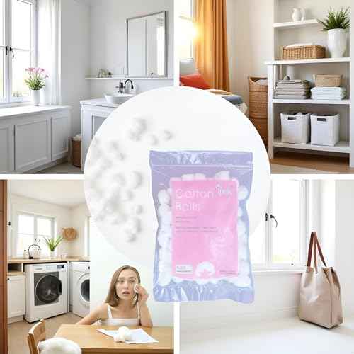 White Cotton Balls - Soft Cotton Wool | House Necessary Absorbent Delicate Lightweight Cotton Balls and Swabs for Sensitive Skin Household Needs Outdoor Traveling Everyday Use