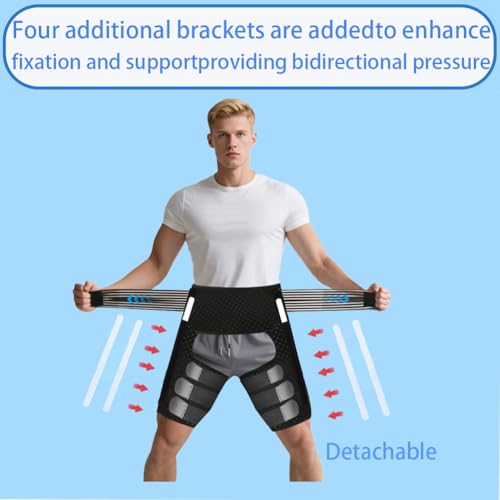 Thigh Compression Sleeve | Hip Sciatica Pain Relief Device Brace | Hamstring & Groin Compression Sleeve Wrap for Sciatic Nerve Relief | Hip Support Brace for Women & Men (1, Large)
