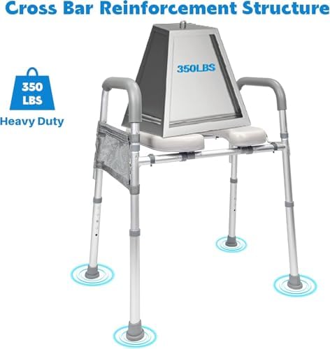 Raised Toilet Seat with Handles, Toilet Seat Risers for Seniors Width and Height Adjustable Raised Toilet Seat with Handles for Elderly