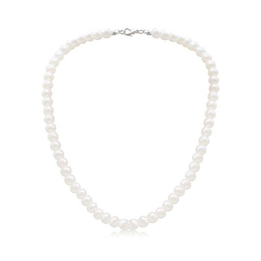 8mm Pearl Choker Necklace Multicolor 1920s Dainty Beads Necklace Costume Prom Party Statement Jewelry for Women-white