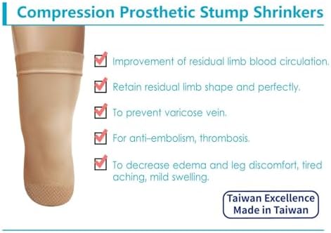 Prosthetic Stump Shrinkers – Below Knee, 40cm, Compression, Amputee Socks, 20-30, Daily use, Taiwan Excellence 4XL