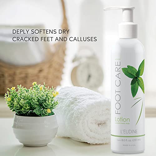 L¡¯EUDINE Foot Lotion ? Pack of 6 - Foot Care Cream with Arnica, Cocoa Seed Butter, Vegetable Glycerin, Mint ? Foot Lotion for Dry Cracked Feet and Calluses ? Refreshing and Moisturizing Foot Cream