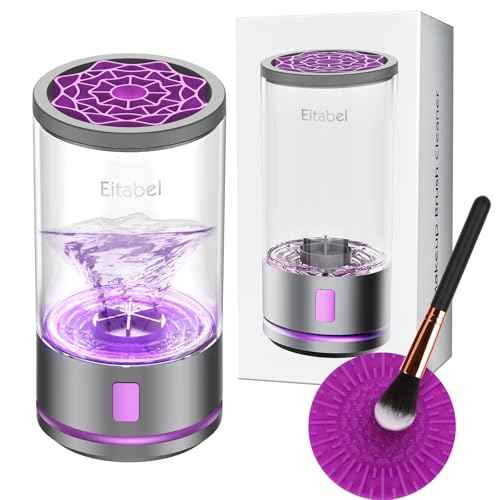 Electric Makeup Brush Cleaner Machine - 2 in 1 Automatic Spinning Cosmetic Brush Washer, Portable Makeup Brushes Cleanser for All Foundation Brush Types and Beauty Sponges