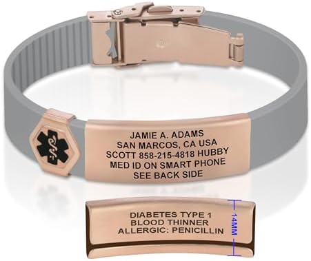 Divoti Custom Engraved Medical Alert ID Bracelet – Dual-Sided Laser Etching, Silicone Wristband, Stainless Steel Security Clasp – Adjustable & Trim-to-Fit – Emergency Medical Info Band for Men & Women