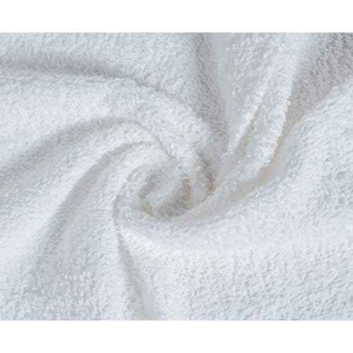 Softolle 100% Cotton Washcloths 24 Pack (12x12 Inches) Soft, Highly Absorbent Washcloth, Face Towels, Wash Cloths for Face, Ring Spun, Bulk Pack (White)