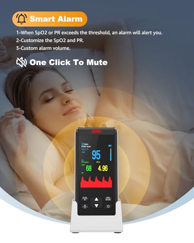 Pulse Oximeter Fingertip Handheld Pulse Oximeter With Continuous Monitor Blood Oxygen Saturation Monitor for Adults Rechargeable Monitor Oxygen Meter For SpO2/PR/PI