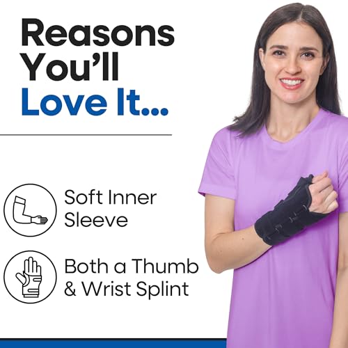 Thumb Spica Splint & Wrist Brace | Both a Wrist Splint & Trigger Thumb Brace to Support Sprains, Tendinosis, De Quervain's Tenosynovitis, Fractures | Arthritis & Carpal Tunnel Pain (Left Hand L)