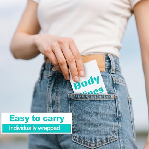 200Pcs Disposable Body Wipes, 7.8 x 9.8 inch Individually Wrapped Bath Wipes for Women and Men, No Rinse-Free Large Body Bath Shower Wipes for Home Travel Hotel Outdoors Camping After Gym (Light Blue)