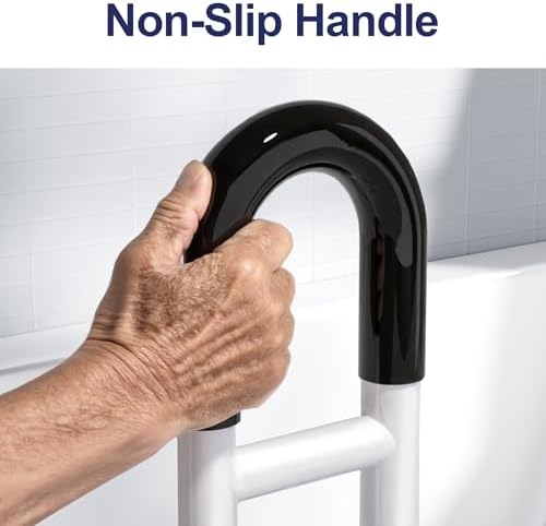 Bathtub Handle Grab Bar, Bathtub Safety Rail & Shower Grab Bars for Children and Seniors, Fits 3"–7" Tub Walls, Waterproof Non-Slip Handle and Holds 300lbs