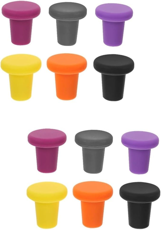 ULTECHNOVO 12pcs Silicone Wine Bottle Stoppers Leakproof Beverage Sealers for Wine Beer and More Food-grade Material and Keep Fresh and Prevent Spills