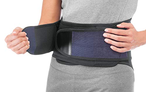MUELLER Sports Medicine Adjustable Lumbar Back Brace, Lower Back Pain Relief and Support Belt for Men and Women, Black, One Size Fits Most