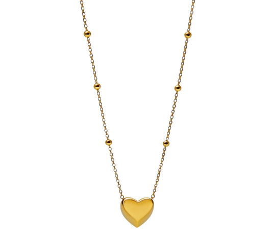 18k Gold Plated Heart Necklace for Women, Adjustable 18-20 Inch Love Heart Pendant Choker, Elegant Gift for Valentine's Day, Anniversary, Birthday for Her, Girlfriend, Wife (Nature-Inspired Organic)