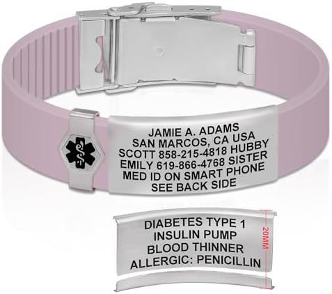 Divoti Custom Engraved Medical Alert ID Bracelet – Dual-Sided Laser Etching, Silicone Wristband, Stainless Steel Security Clasp – Adjustable & Trim-to-Fit – Emergency Medical Info Band for Men & Women