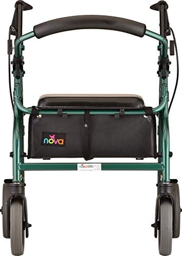NOVA Medical Products Zoom Rollator Walker with 20" Seat Height, Green, 20 Inch