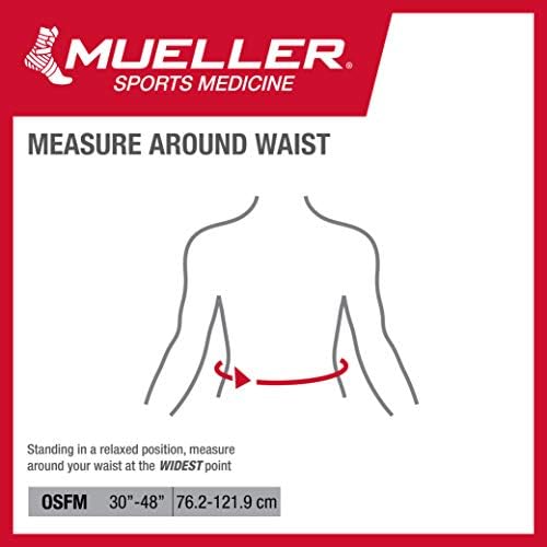 MUELLER Sports Medicine 4-in-1 Lumbar Back Brace with Hot/Cold Pack, Ideal for Upper and Lower Back Pain, Relief & Support for Men and Women, Strains, Sciatica, Scoliosis, Black, One Size
