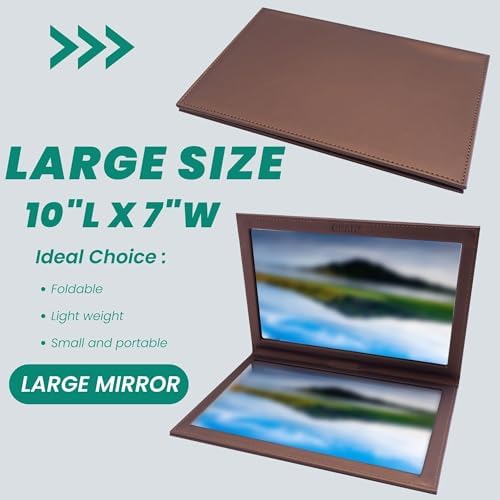 Adjustable Vitrectomy Mirror - Large Size, Brown, Face Down Mirror, Watch TV During Eye Surgery Recovery