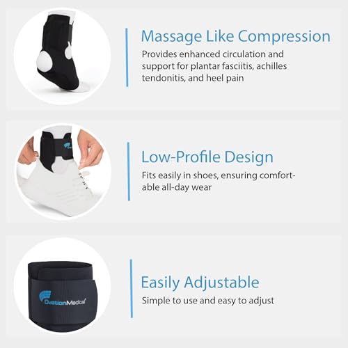 Step Free Plantar Fasciitis Brace - Massage-Like Ankle Compression for Daytime Heel Pain and Plantar Fasciitis Relief - Lightweight and Low Profile (Large)