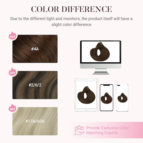 MAXITA Clip in Hair Extensions Real Human Hair, 7 pcs Chocolate Brown 18 Inch 120g, Clip ins Remy Hair Natural Straight Hair for Woman
