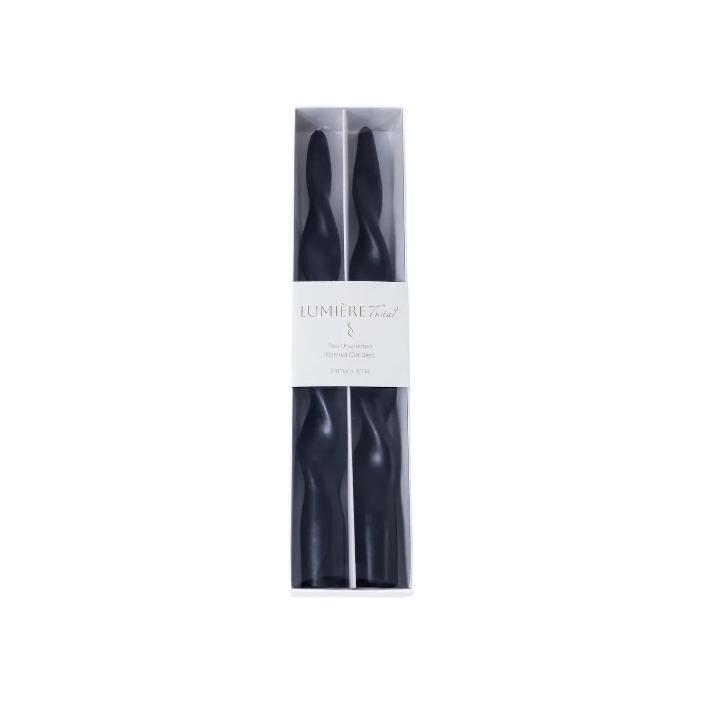 Zodax Lumière Twist Formal Candles 10" Set of 6 (Black)"