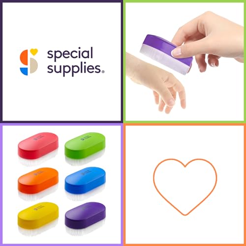 Special Supplies Sensory Brush Therapressure Therapy Brush for Occupational and Sensory Brushing, 6 Pack, Stimulating and Calming Tools for Kids and Adults, Soft Flexible Bristles, Latex Free
