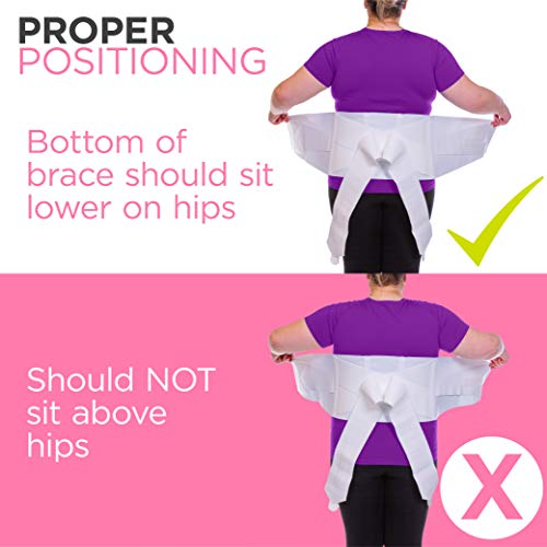 BraceAbility Plus Size Women's Back Brace for Female Lower Back Pain - XXL Ladies Soft White Elastic Lumbar Compression Obesity Support Belt Girdle is Discreet Under Clothes (2XL)