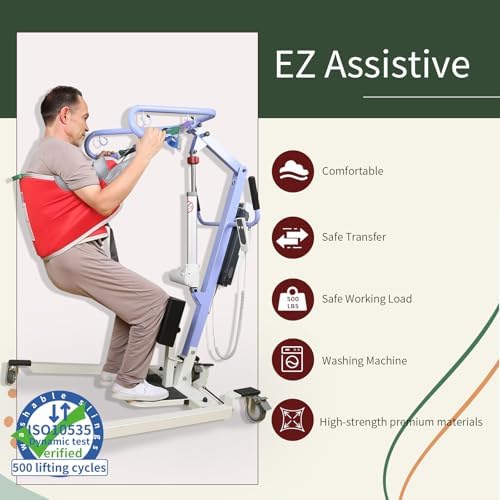 Sit to Stand Lift Patient Aid Padded Sling and Stand Assist with Back Support,Patient Lift Sling Works with Most Mobility Aids & Equipment (Medium-Red)