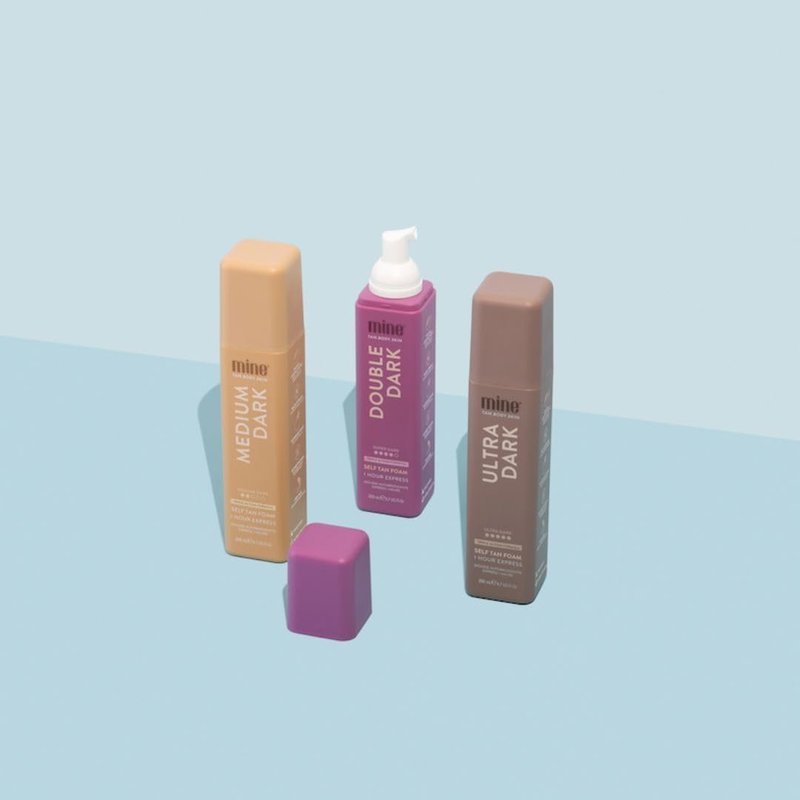 MineTan Forever Bronze Self Tan Mousse Bundle | Best Express Kit - Includes Double Dark Self Tanner Foam, Gradual Fake Tanning Lotion, & Sunless Mitt