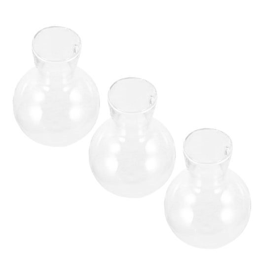 Abaodam 3pcs Hydroponic Plant Vase Glass Propagation Planter with Wooden Stand High Borosilicate Glass Bulb Vase for Desktop Indoor Plant Terrarium Gardening Decor