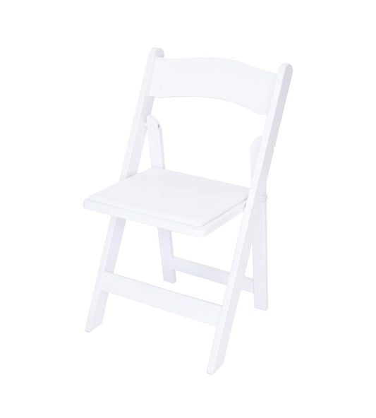 Aeiniwer Rhino Series Wood Folding Chair (4 Pack) - Garden & Indoor/Outdoor Use - Perfect for Events, Weddings and Party Rentals - Durable, Storable, and Lightweight (White)