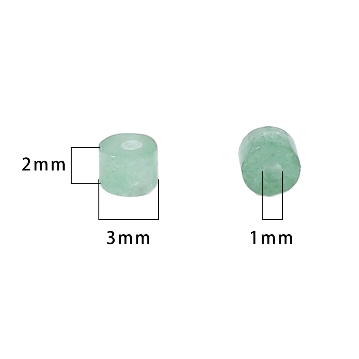 BEADIA Natural Green Aventurine Short Cylinder Beads 2x3mm 155pcs Tube Loose Semi Gemstone Beads for Jewelry Making Design