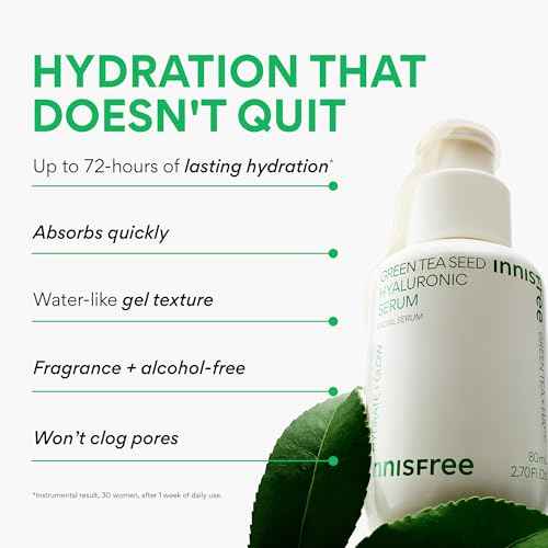 innisfree Green Tea Seed Hydrating Serum with Hyaluronic Acid & Niacinamide, Korean Face Serum for Glow