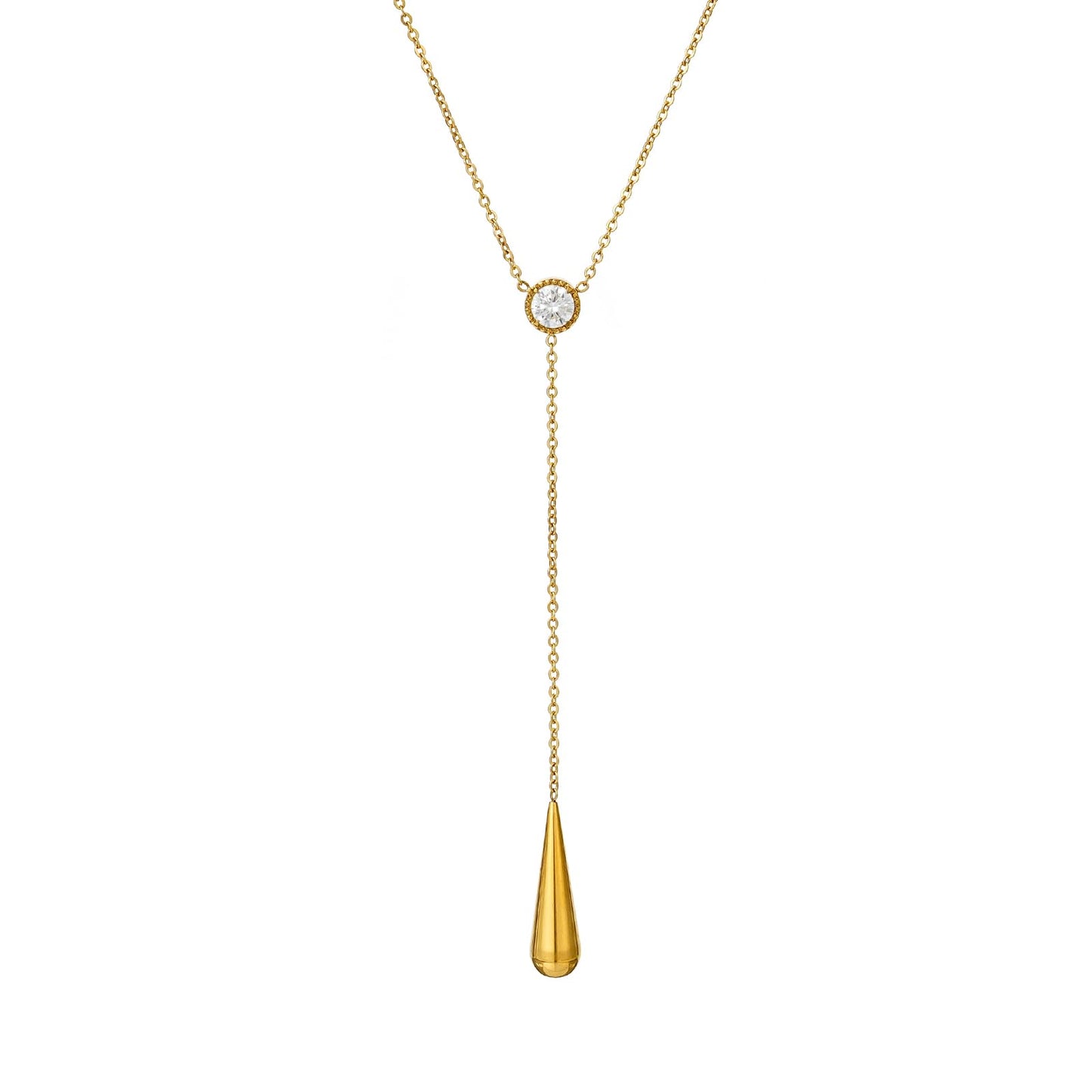 TaYolnFaSo 18K Gold Plated Lariat Drop Necklace for Women Dainty Teardrop Pendant Y Lariat Necklace Christmas Gift for Girlfriend Wife