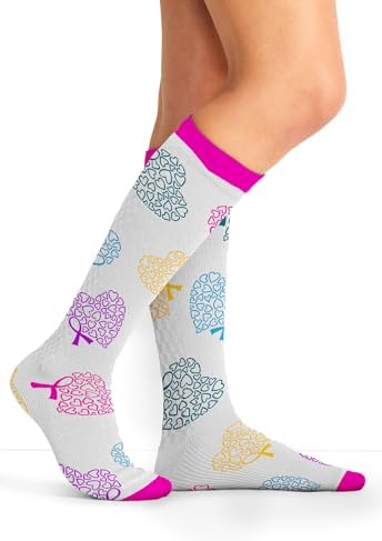Cherokee Women's 10-15mmHg Compression Socks – Fun Print Knee Highs with Light Support, Soft Feel - PRINTSUPPORT