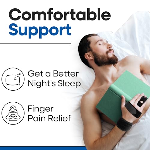 Trigger Finger Splint Middle Finger Brace | Middle Finger Splint For Broken or Fractured Middle Finger, Arthritis, Tendonitis, Tenosyvitis | Mallet Trigger Finger Straightener Immobilizer | LARGE