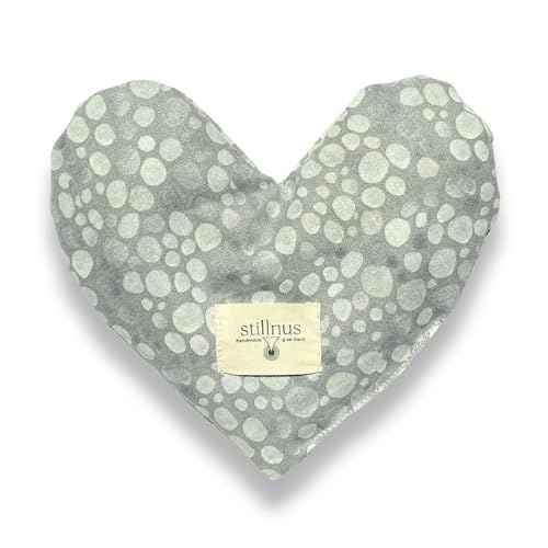 Cooling Eye Pillow with Lavender ? Grey Dot Heart Mask for Puffy Eyes, Stress Relief, Sensory Recovery ? Meditation & Bedtime Calm Gift Under $40