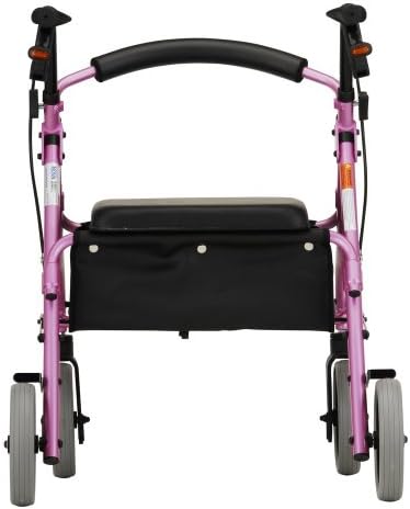 NOVA Medical Products Zoom Rollator Walker with 8" Seat Height, Pink, 18 Inch