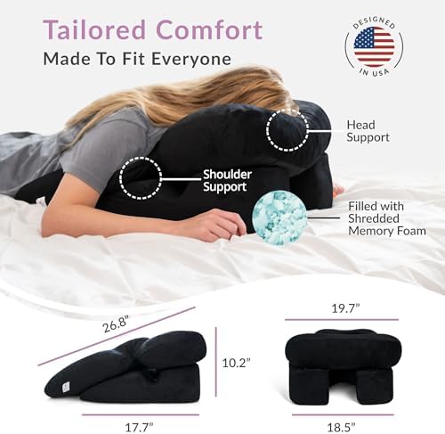 Zomaple Face Down Pillow for Sleeping & Recovery After BBL, Vitrectomy, Retinal & Eye Surgery - Patented Facedown Pillow with Gel Pack is Prone Home Massage Bed Equipment - Ideal for Stomach Sleepers