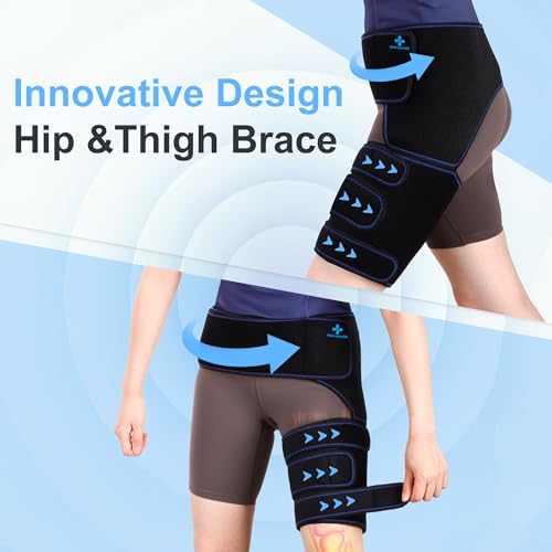 Hip Brace for Sciatica Pain Relief Devices Adjustable Hamstring,Thigh,Groin Compression Wrap Sciatic Nerve Brace for Men and Women –Support for Sciatica Hip Pain Relief (Left)