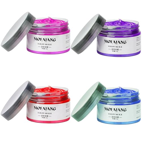 EFLY Temporary Hair Color Chalk For Kids, Hair Wax Color For 4 5 6 7 8 9 Year Old Girl Gifts, Birthday,Party, Cosplay DIY, Children's Day, Halloween, Christmas (4, Red Purple Blue Pink)