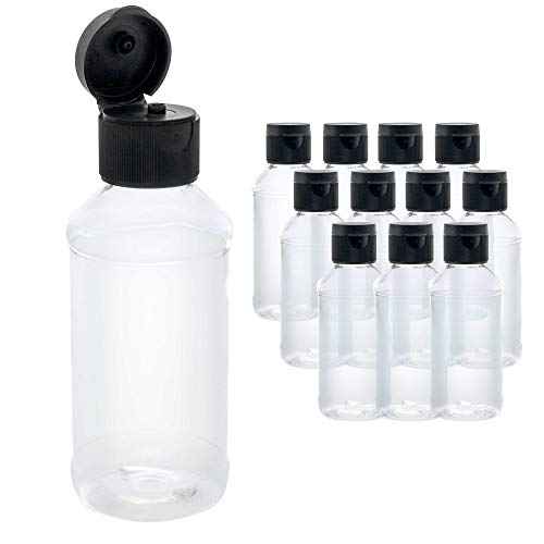 U.S. Art Supply 4 ounce Squeeze PET Plastic Bottles with Flip Cap - BPA-free, food safe, medical grade plastic, acrylic pouring paint Great For Hand Sanitizer (Pack of 12)