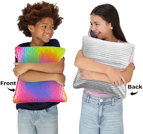 Special Supplies Vibrating Pillow Sensory Pressure Activated for Kids and Adults, 12” Plush Minky Soft Cover, Textured Therapy Stimulation Bumps- 3 Vibration Modes, Music & Voice Recording-Multi-Color