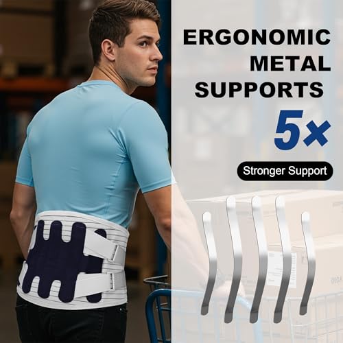 Back Brace for Lower Back Pain Relief,Lumbar Waist Support for women,Lower Back with 3D Lumbar Pad for Work Sports Sciatica, Scoliosis(Grey，XL)