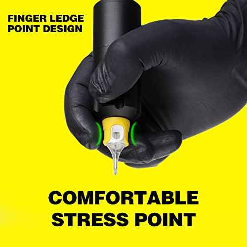 Hawink 3RL Tattoo Needles Cartridge #10 Bugpin 3 Round Liner X-Taper 16PCS with Membrane Professional Disposable Finger Ledge Cartridges EN05S-FG-16-1003RL